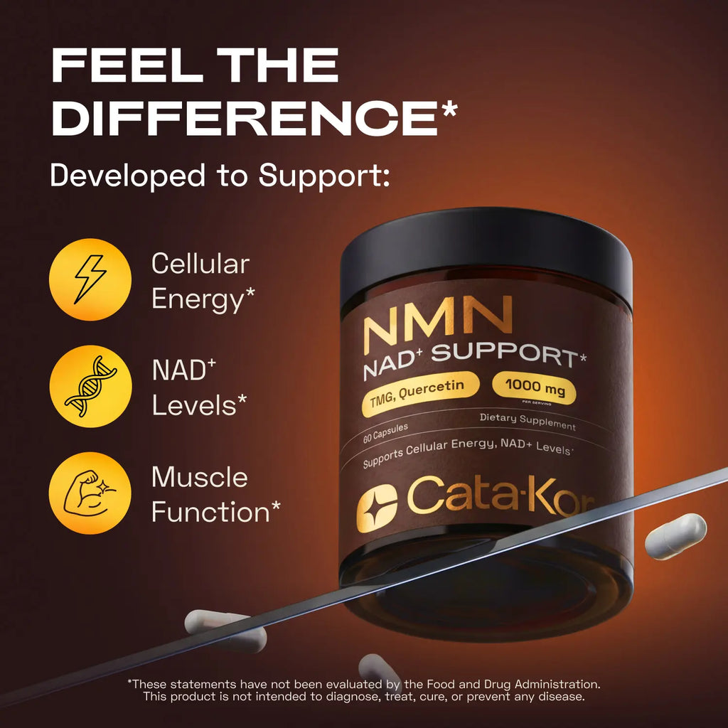 Cata-Kor NMN Supplement – 1000 Mg | Quercetin | TMG | Supports Cellular Energy & NAD+ Levels 
