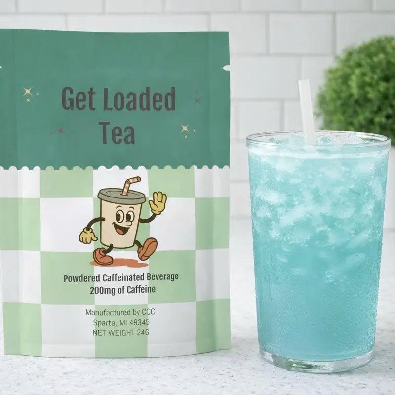 Loaded Tea Single Packet | 32 Oz Caffeinated Flavored Hydration Powder Beverage Mix | Made in the USA | Effortless Mixing