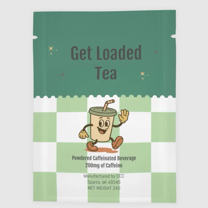 Loaded Tea Single Packet | 32 Oz Caffeinated Flavored Hydration Powder Beverage Mix | Made in the USA | Effortless Mixing